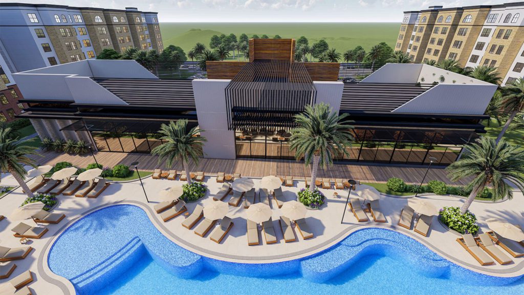 Gallery Page - Aerial view Swimming pool and Clubhouse