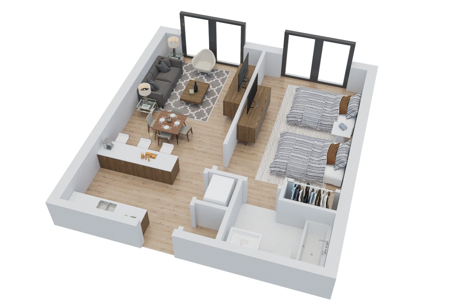 1 BEDROOM FLOOR PLAN