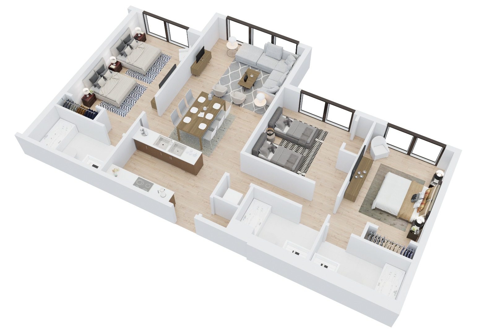 3 BEDROOM FLOOR PLAN